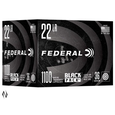 Federal .22LR 36gr Lead HP Black 1100rnd Brick