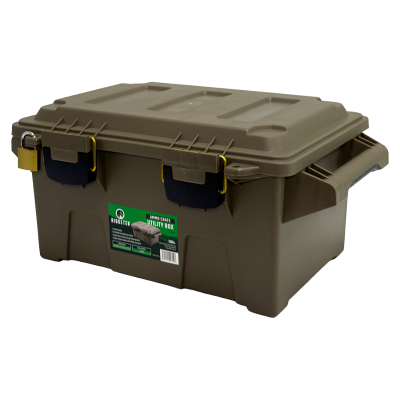 Ridgetek Ammo Crate Utility Box Large Dark Earth Including Padlock