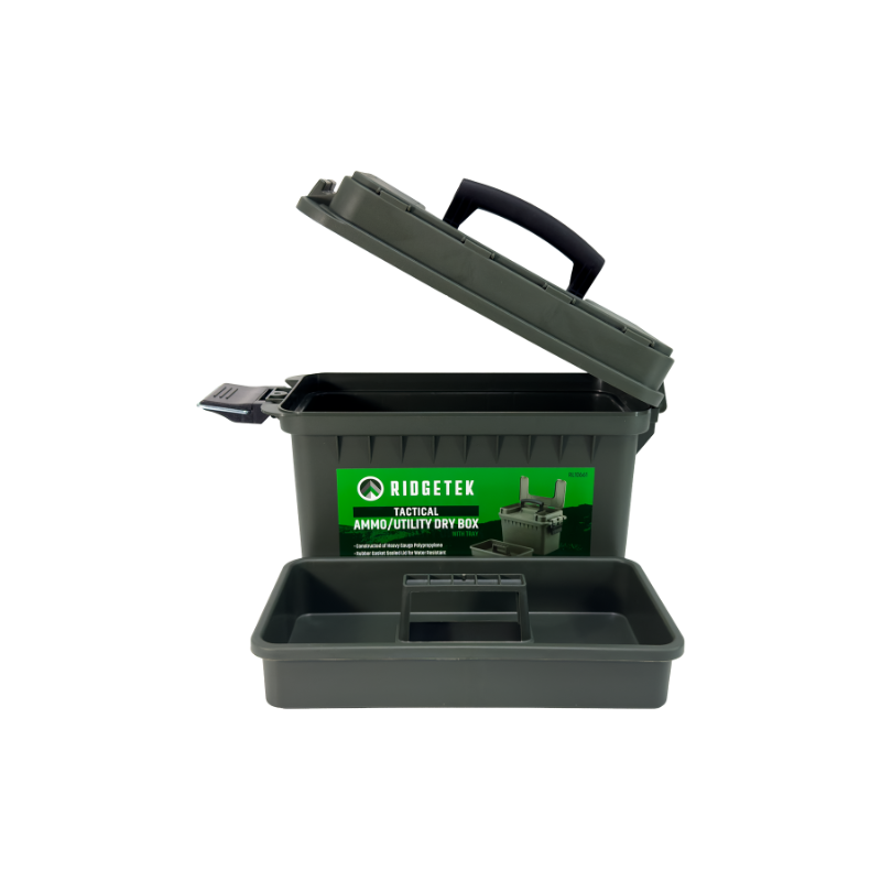 Ridgetek Utility Dry Storage Box w/Tray OD Green (Inc Padlock)