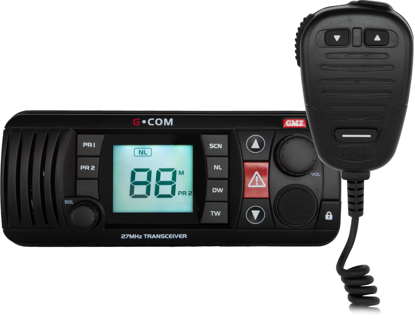 GX400B 27MHz Fixed Mount Marine Radio - Black