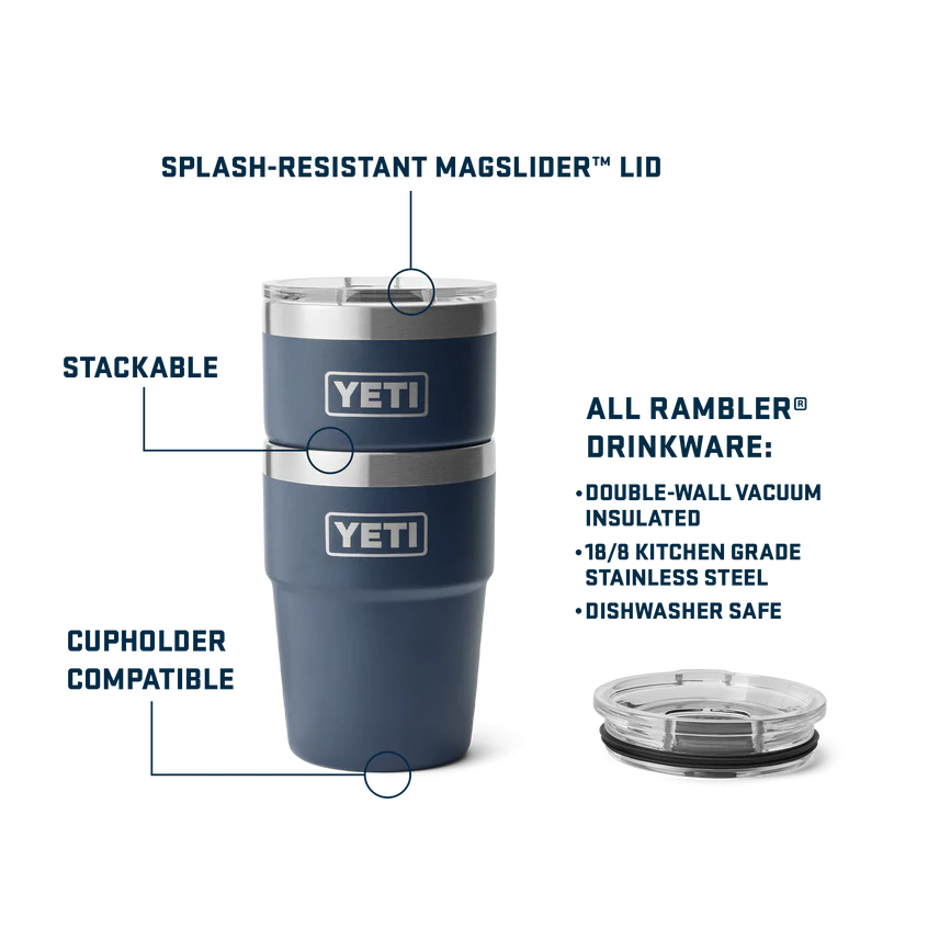 Yeti Rambler 16 oz (473ml) Stackable Cup with Magslider Lid