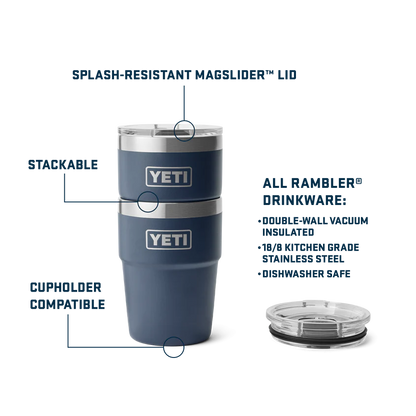 Yeti Rambler 16 oz (473ml) Stackable Cup with Magslider Lid