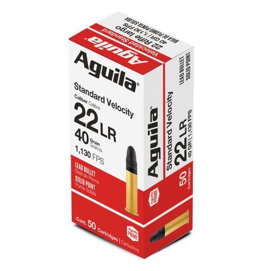 AGUILA 22LR Standard Velocity Lead Round Nose 40gr (50pack) or $544/4000 rounds