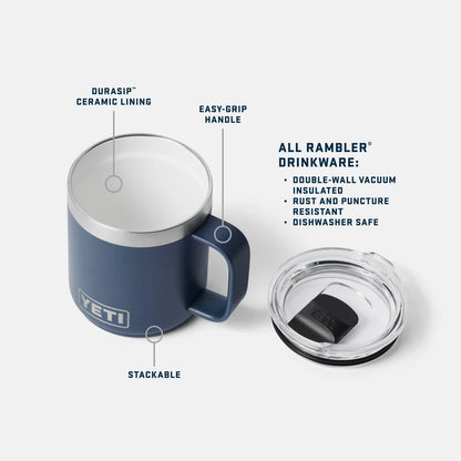 Yeti Rambler 10 oz (296ml) Stackable Mug with Durasip Ceramic Lining