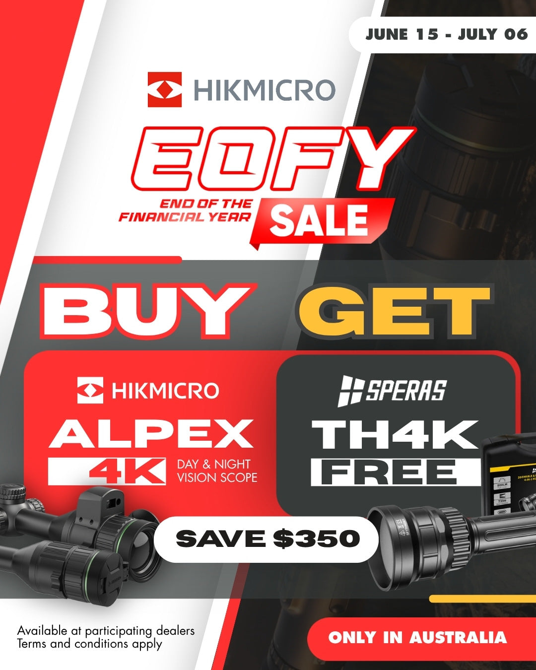 Hikmicro Alpex A50EL 4K Night Vision Scope With TH4K FREE