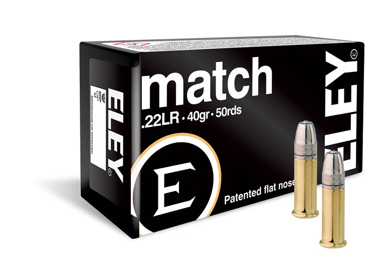 Eley .22LR Match 40gr Patented Flat Nose 50pk