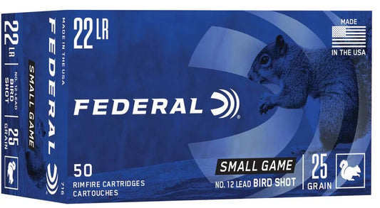 Federal Small Game (Bird/Rat shot), 22 LR, 25 Grain, #12 Shot 50pk