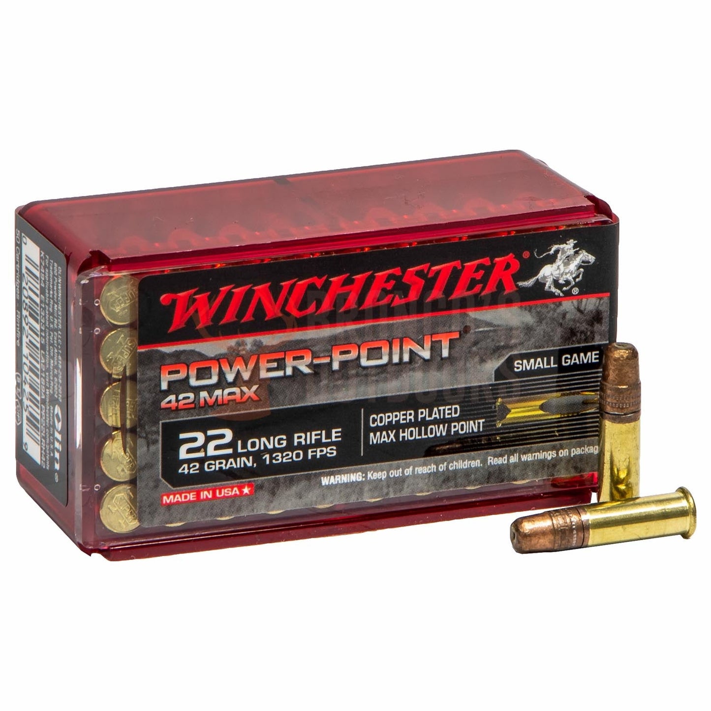 Winchester .22LR Power Point Max Hollow Point 42gr 50pk
