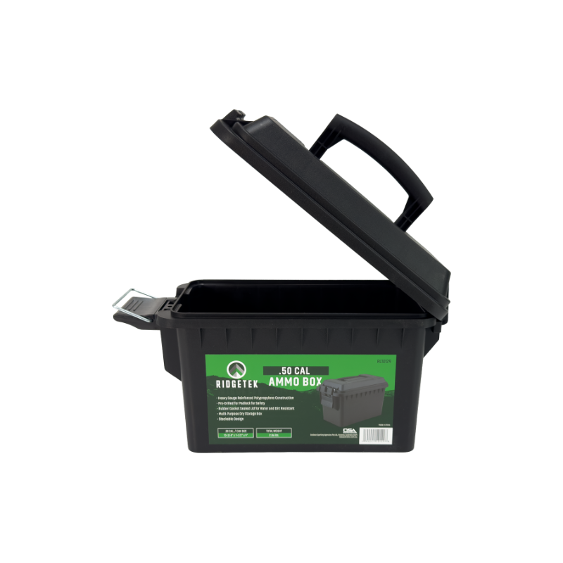 Ridgetek .50Cal Ammo Box Black Inc Padlock