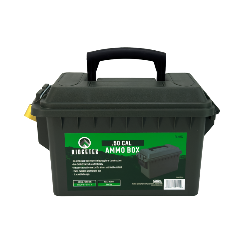 Ridgetek .50Cal Ammo Box Black Inc Padlock