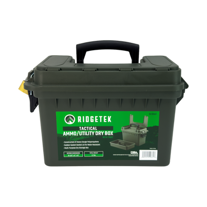 Ridgetek Utility Dry Storage Box w/Tray OD Green (Inc Padlock)