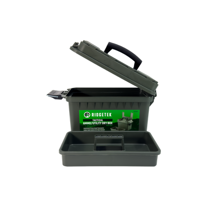 Ridgetek Utility Dry Storage Box w/Tray OD Green (Inc Padlock)