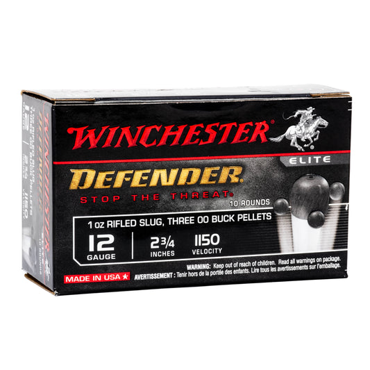 Winchester Defender 12ga 1oz Rifled Slug & Three OO Buck Pellets 10pk