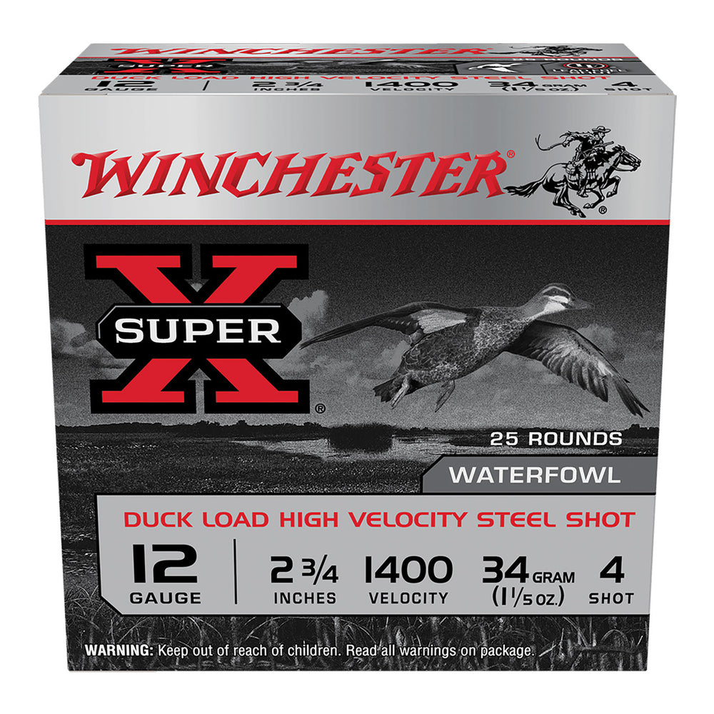 Winchester Super-X Steel 12ga #4 34gm 25pk