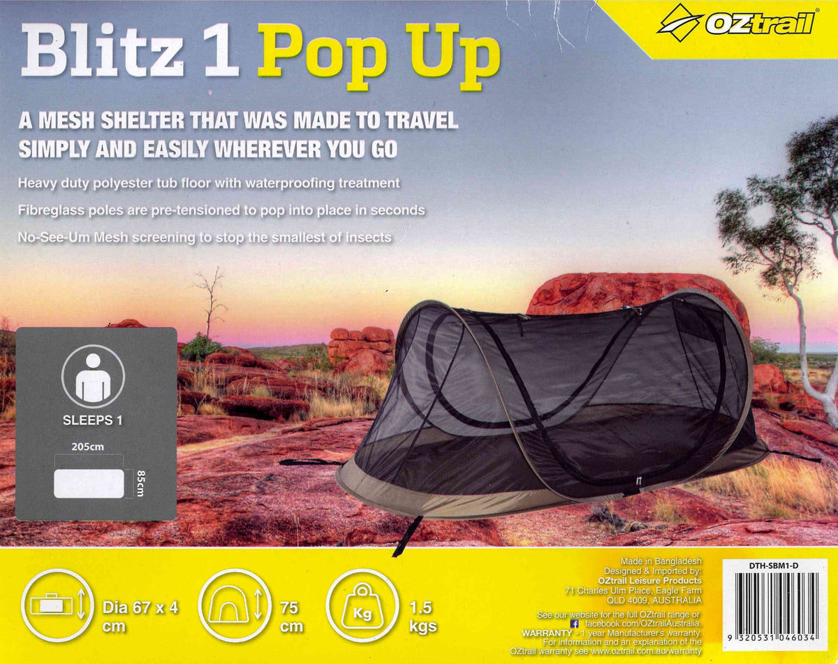 Oztrail Blitz 1 Popup Mesh Shelter