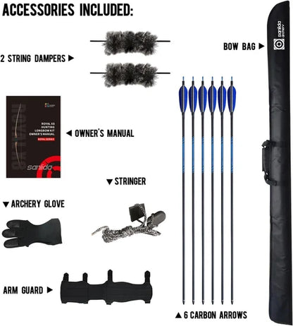 Sanlida Royal X8 Longbow is 68" - 30lb