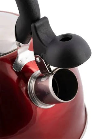 Campfire Stainless Steel Whistling Kettle Red 4L