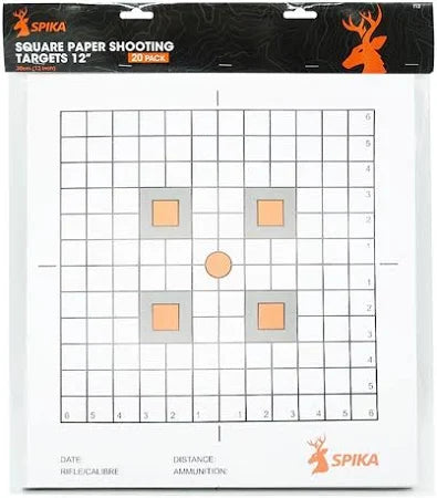 Square Paper Shooting Target 12" 20pk