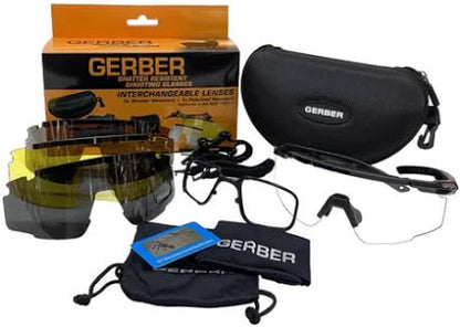 Gerber Glasses 3 Lense Shatter Resistent set. Orange, Polarised, Yellow