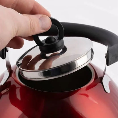 Campfire Stainless Steel Whistling Kettle Red 4L