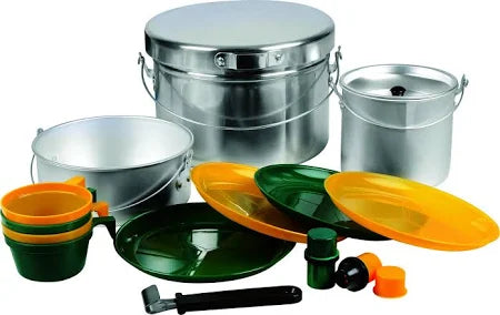 Wildtrak 16pc Aluminium 4-Person Camping Plate/Pot/Cup